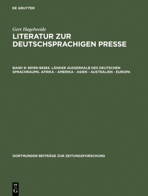 89199–98384. Länder außerhalb des deutschen Sprachraums. Afrika - Amerika - Asien - Australien - Europa (e-bog) af Hagelweide, Gert