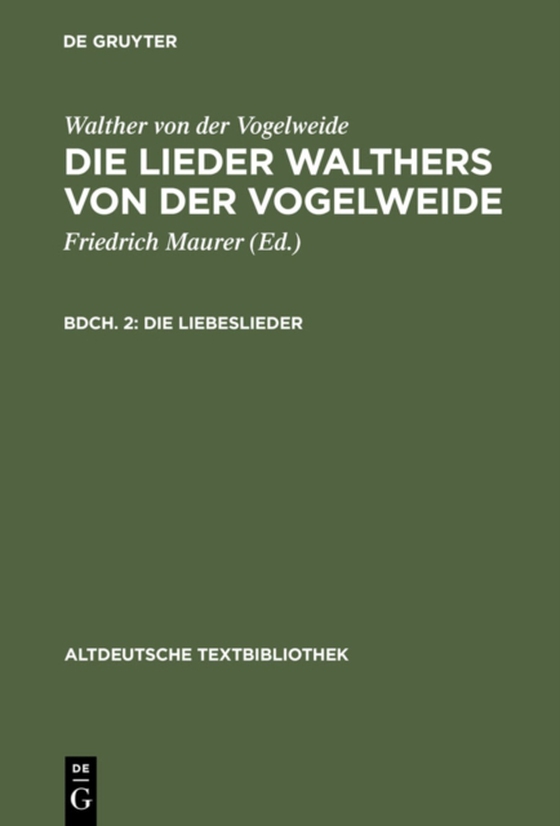 Die Liebeslieder (e-bog) af Vogelweide, Walther von der