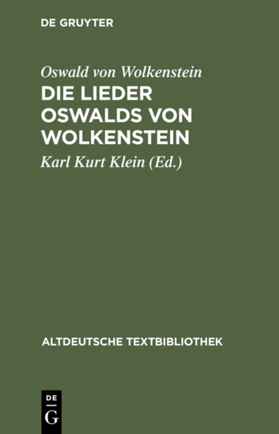 Die Lieder Oswalds von Wolkenstein (e-bog) af Wolkenstein, Oswald von