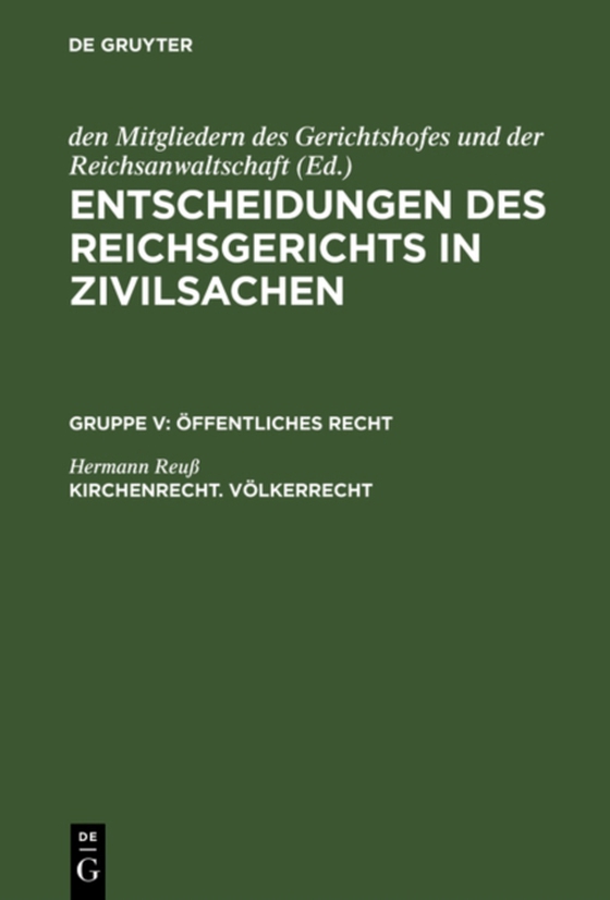 Kirchenrecht. Völkerrecht (e-bog) af Reu, Hermann