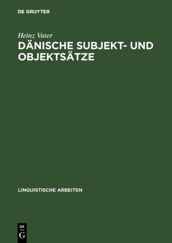 Dänische Subjekt- und Objektsätze (e-bog) af Vater, Heinz