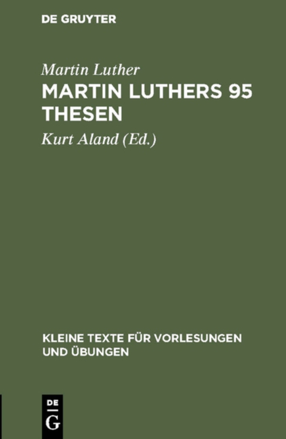 Martin Luthers 95 Thesen (e-bog) af Luther, Martin