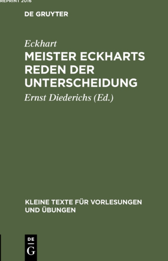 Meister Eckharts Reden der Unterscheidung (e-bog) af Eckhart