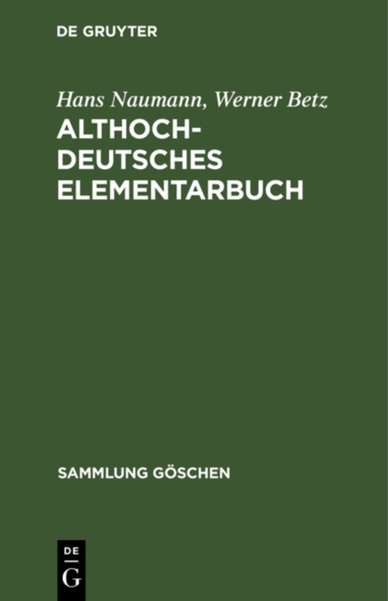 Althochdeutsches Elementarbuch (e-bog) af Betz, Werner