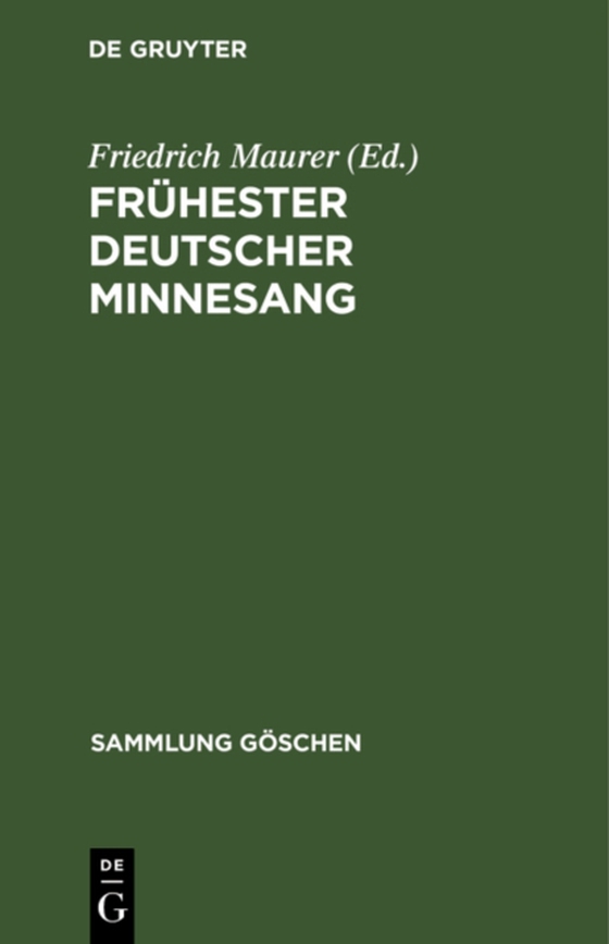 Frühester deutscher Minnesang (e-bog) af -