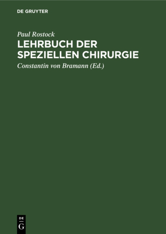 Lehrbuch der speziellen Chirurgie (e-bog) af Rostock, Paul