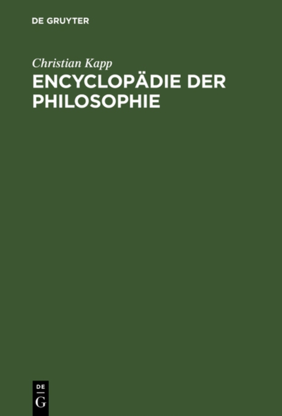 Encyclopädie der Philosophie (e-bog) af Kapp, Christian