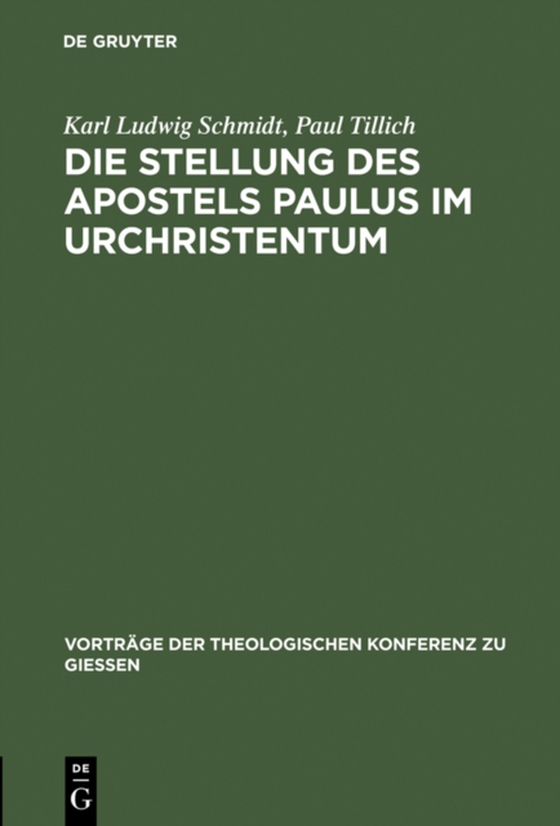 Die Stellung des Apostels Paulus im Urchristentum (e-bog) af Tillich, Paul