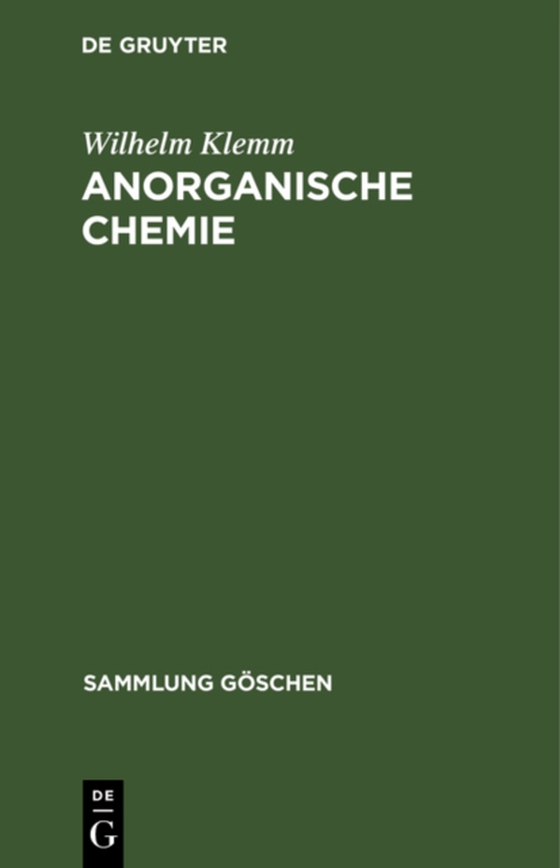 Anorganische Chemie (e-bog) af Klemm, Wilhelm