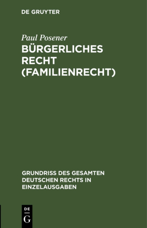 Bürgerliches Recht (Familienrecht) (e-bog) af Posener, Paul