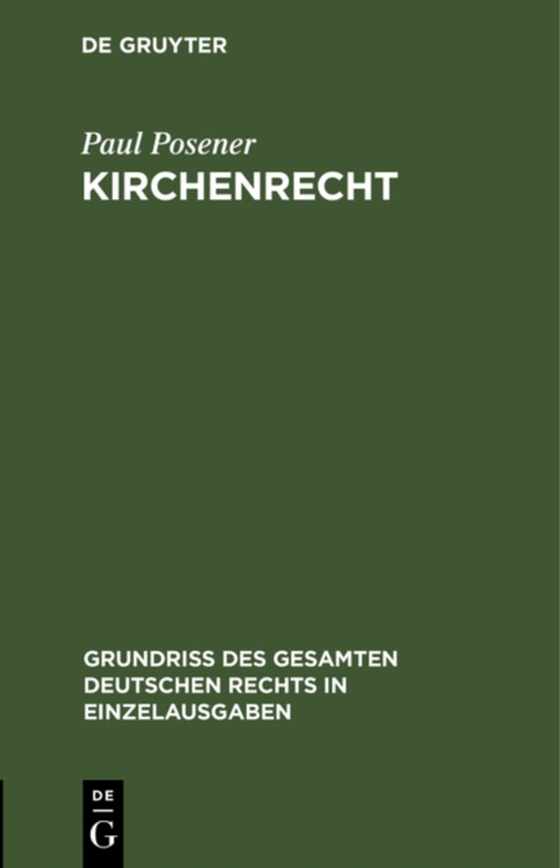 Kirchenrecht (e-bog) af Posener, Paul