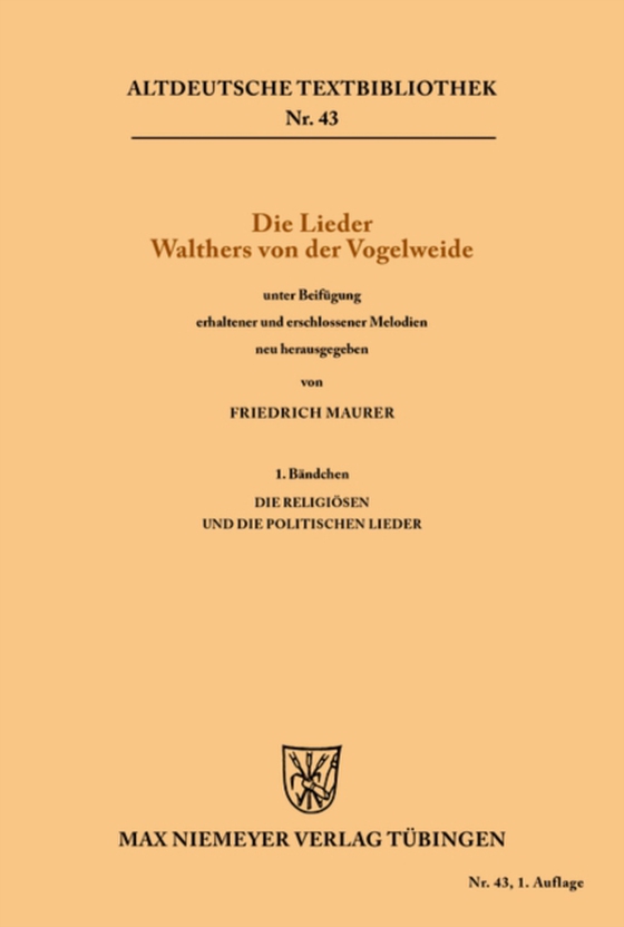 Die Lieder Walthers von der Vogelweide (e-bog) af -