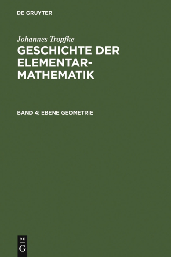 Ebene Geometrie (e-bog) af Tropfke, Johannes