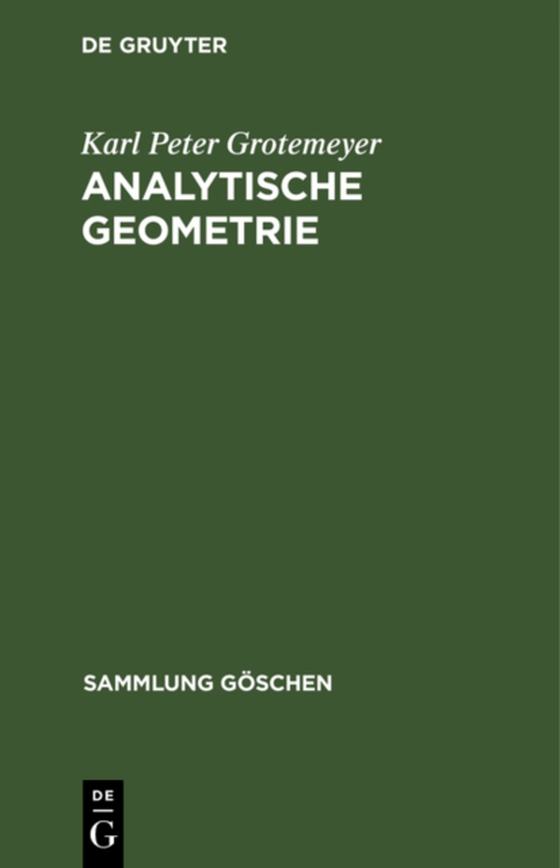 Analytische Geometrie (e-bog) af Grotemeyer, Karl Peter