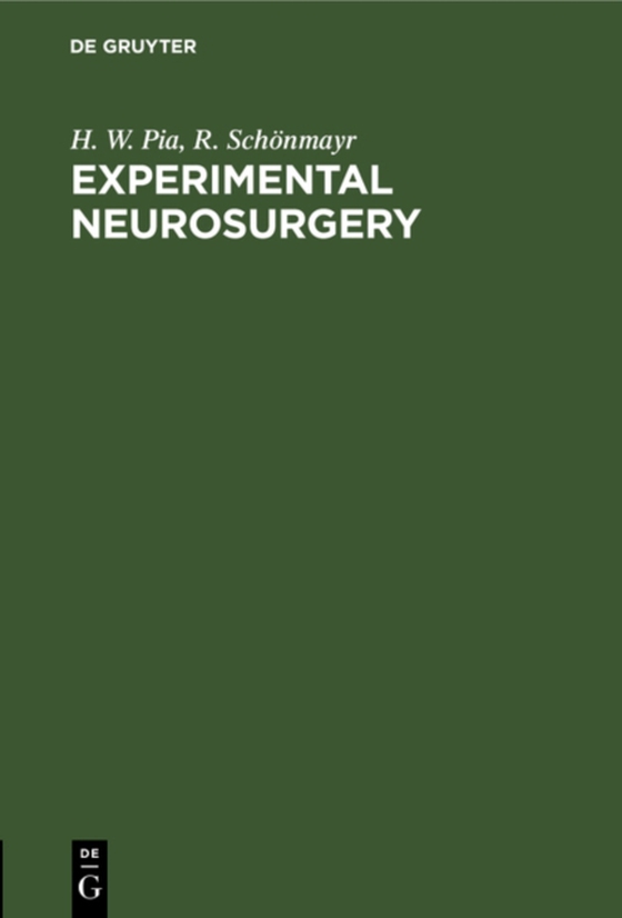 Experimental Neurosurgery (e-bog) af Schonmayr, R.