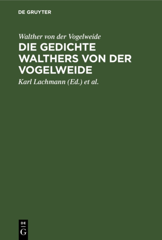 Die Gedichte Walthers von der Vogelweide (e-bog) af Vogelweide, Walther von der