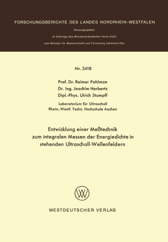 Entwicklung einer Meßtechnik zum integralen Messen der Energiedichte in stehenden Ultraschall-Wellenfeldern