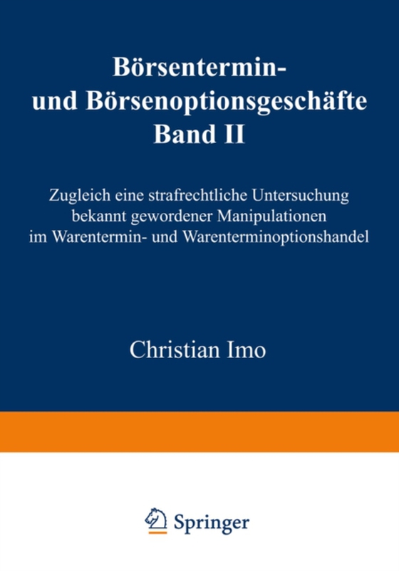 Börsentermin- und Börsenoptionsgeschäfte (e-bog) af Imo, Christian