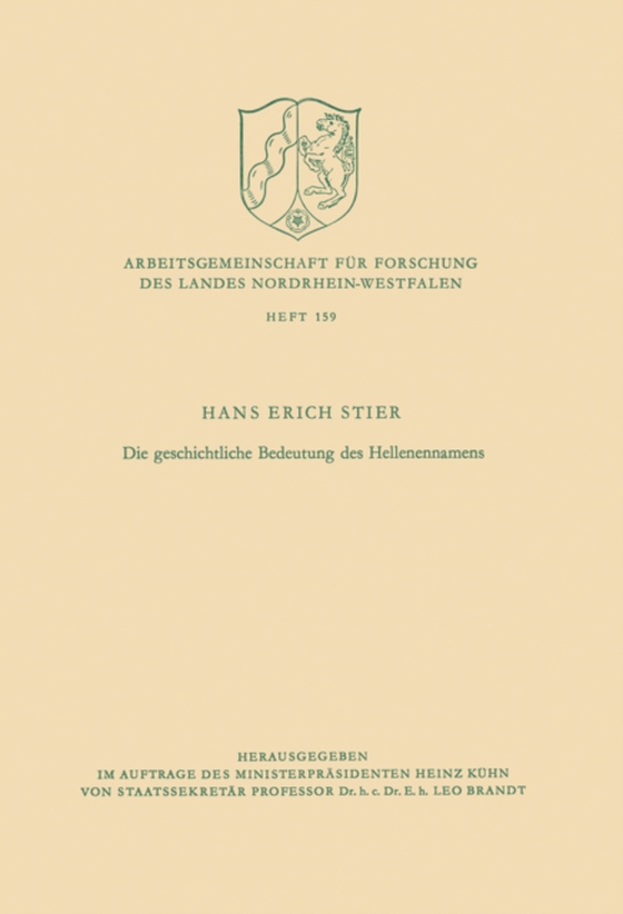 Die geschichtliche Bedeutung des Hellenennamens (e-bog) af Stier, Hans Erich