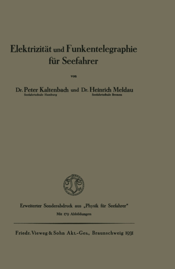 Elektrizität und Funkentelegraphie für Seefahrer