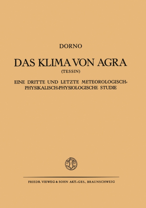 Das Klima von Agra (Tessin) (e-bog) af Dorno, Carl W.