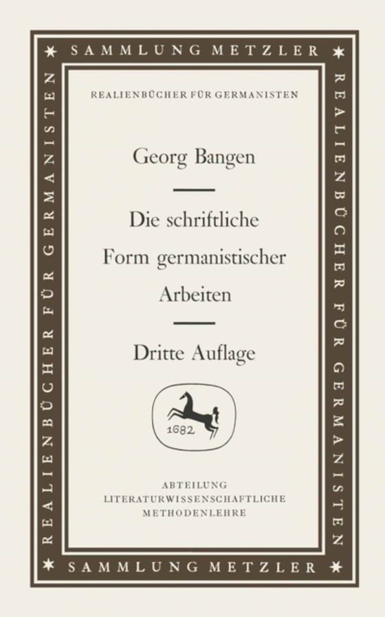 Die schriftliche Form germanistischer Arbeiten (e-bog) af Bangen, Georg