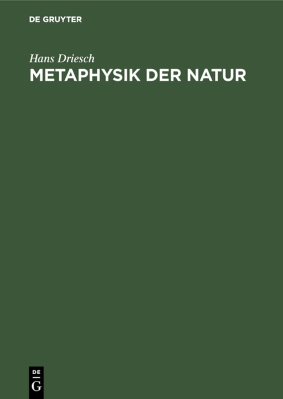 Metaphysik der Natur (e-bog) af Driesch, Hans