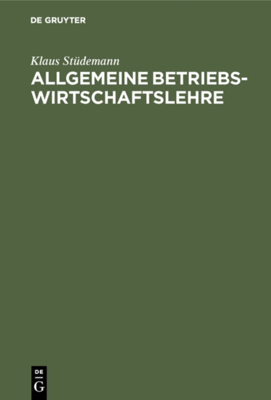 Allgemeine Betriebswirtschaftslehre