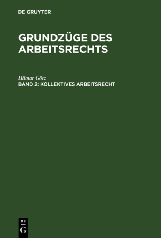 Kollektives Arbeitsrecht (e-bog) af Gotz, Hilmar