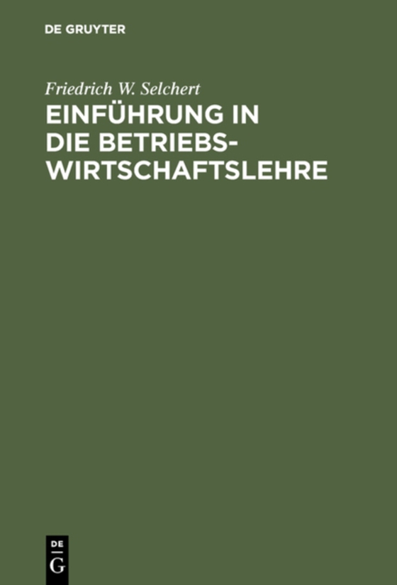 Einführung in die Betriebswirtschaftslehre