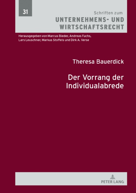 Der Vorrang der Individualabrede (e-bog) af Theresa Bauerdick, Bauerdick