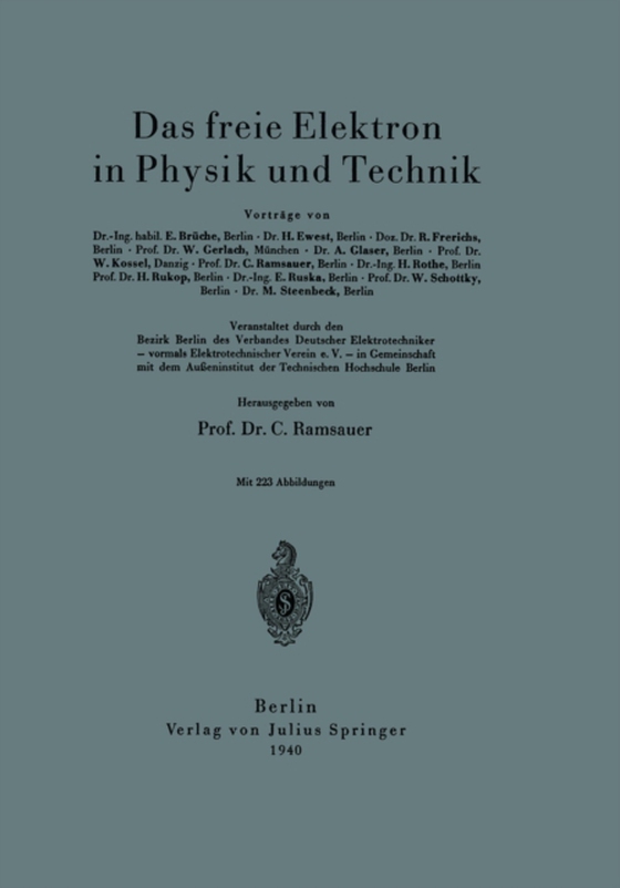 Das freie Elektron in Physik und Technik (e-bog) af Steenbeck, M.