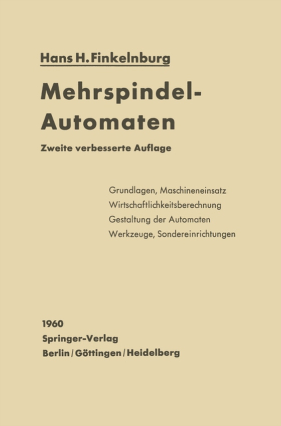 Mehrspindel-Automaten (e-bog) af Finkelnburg, Hans H.