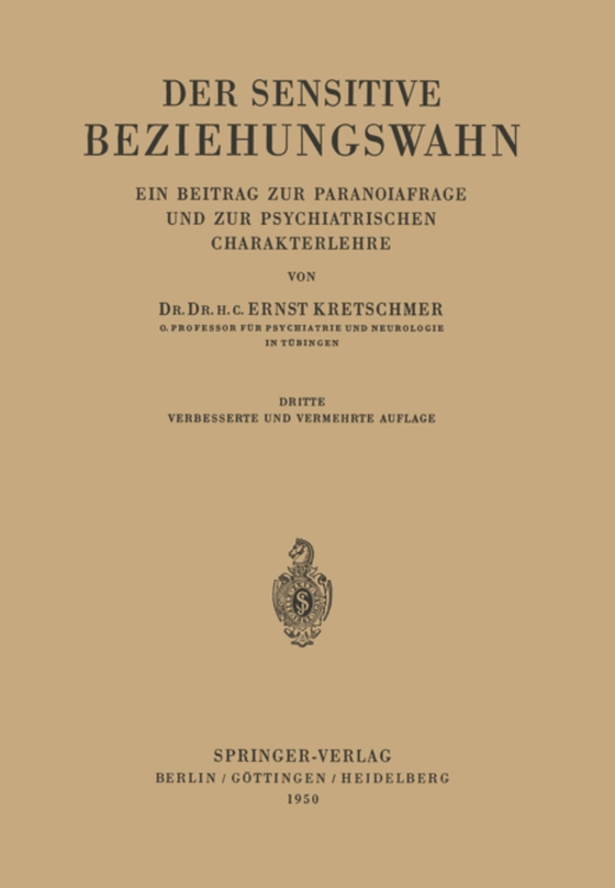 Der Sensitive Beziehungswahn (e-bog) af Kretschmer, Ernst