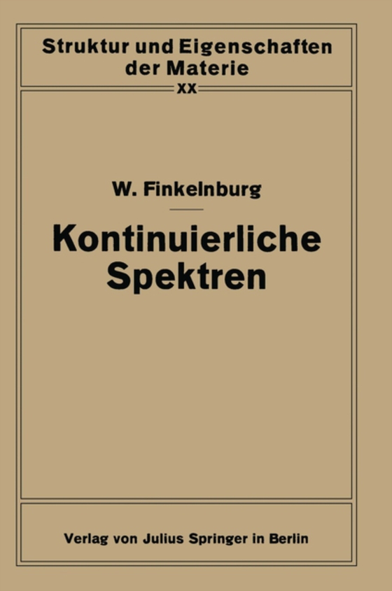 Kontinuierliche Spektren (e-bog) af Finkelnburg, Wolfgang