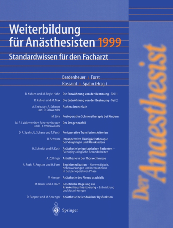 Weiterbildung für Anästhesisten 1999 (e-bog) af -