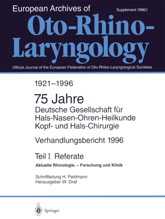 Verhandlungsbericht 1996 der Deutschen Gesellschaft für Hals-Nasen-Ohren-Heilkunde, Kopf- und Hals-Chirurgie