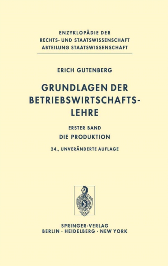 Grundlagen der Betriebswirtschaftslehre (e-bog) af Gutenberg, Erich