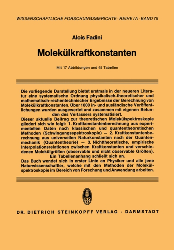 Molekülkraftkonstanten (e-bog) af Fadini, Alois