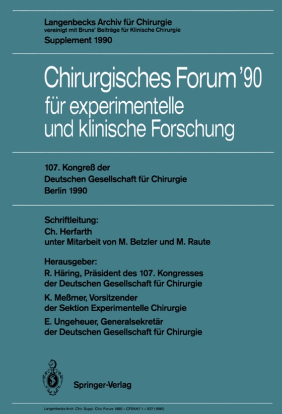 107. Kongreß der Deutschen Gesellschaft für Chirurgie Berlin, 17.–21. April 1990 (e-bog) af -