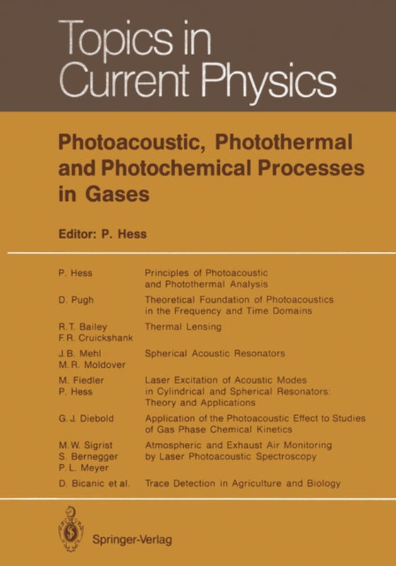 Photoacoustic, Photothermal and Photochemical Processes in Gases (e-bog) af -