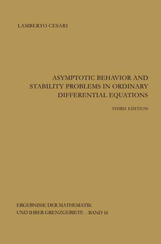 Asymptotic Behavior and Stability Problems in Ordinary Differential Equations (e-bog) af Cesari, Lamberto