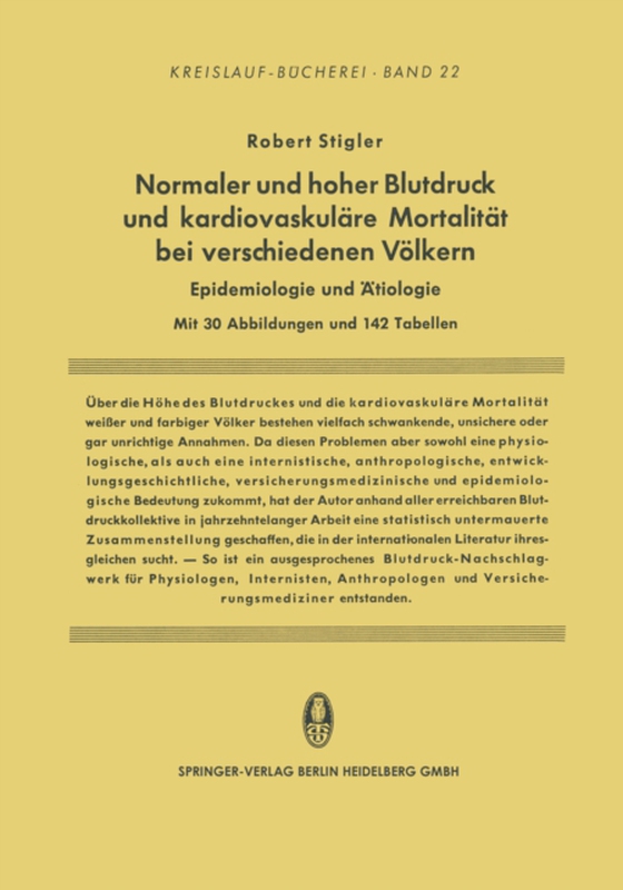 Normaler und hoher Blutdruck und kardiovaskuläre Mortalität bei verschiedenen Völkern (e-bog) af Stigler, Robert