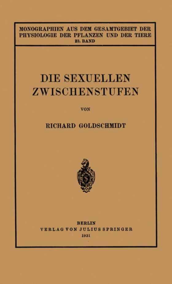 Die Sexuellen Zwischenstufen (e-bog) af Goldschmidt, Richard