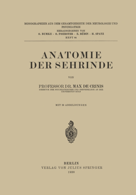 Anatomie der Sehrinde (e-bog) af Crinis, Max de