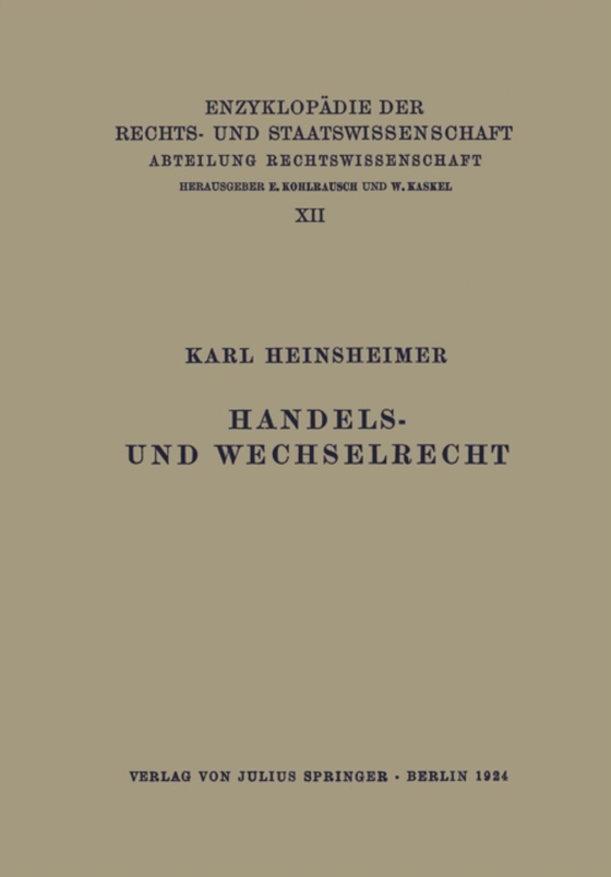 Handels- und Wechselrecht (e-bog) af Heinsheimer, Karl