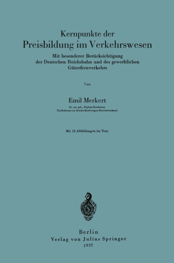 Kernpunkte der Preisbildung im Verkehrswesen