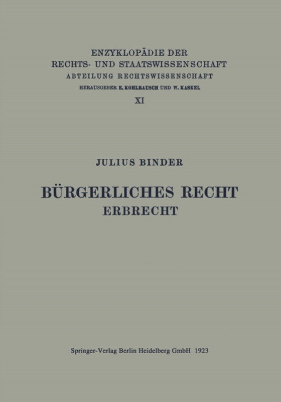 Bürgerliches Recht Erbrecht (e-bog) af Binder, Julius