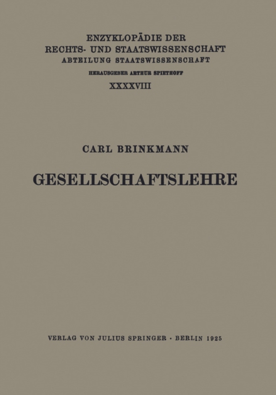 Gesellschaftslehre (e-bog) af Brinkmann, Carl