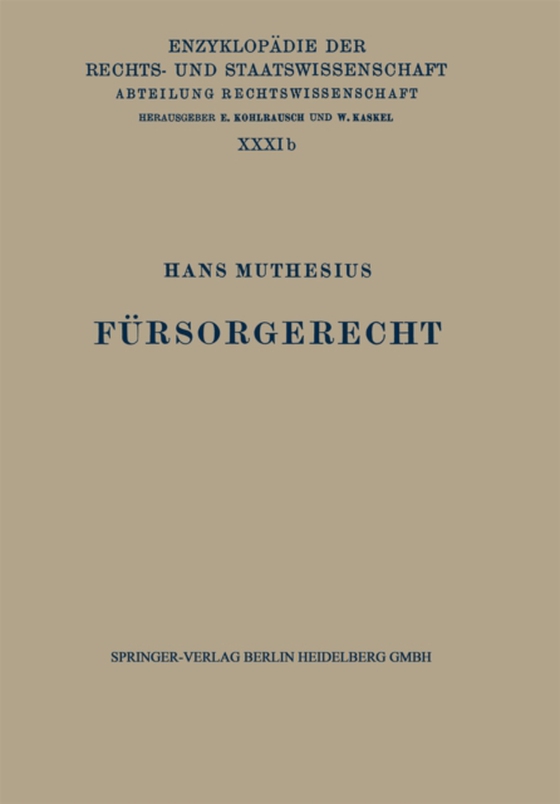 Fürsorgerecht (e-bog) af Muthesius, Hans